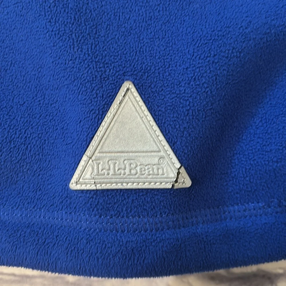 LL Bean Kids 6X/7 Blue Fleece Zip Up Front Lightweight Jacket